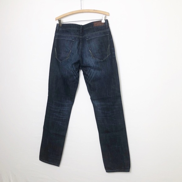 All Saints Spitalfields feels dark wash button fly straight leg jeans. - Picture 7 of 10